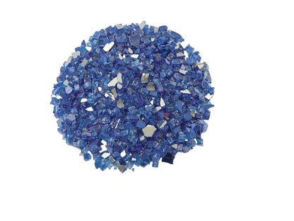 Enhance A Fire 0.5" 5 Lb. Parade Blue Reflective Crushed Tempered Fire Glass for Gas Fireplace, Electric Fireplace and Outdoor Gas Firepit