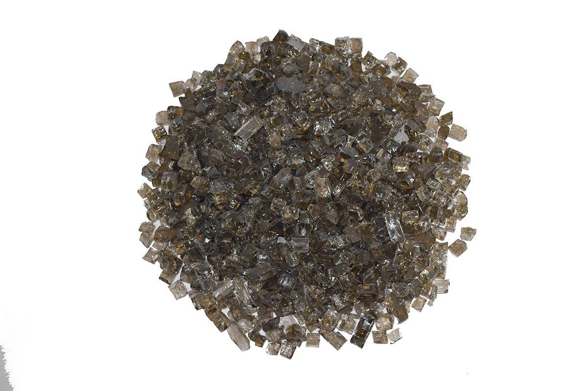 Enhance A Fire 0.5" 5 Lb. Smokey Gem Non-Reflective Crushed Tempered Fire Glass for Gas Fireplace, Electric Fireplace and Outdoor Gas Firepit