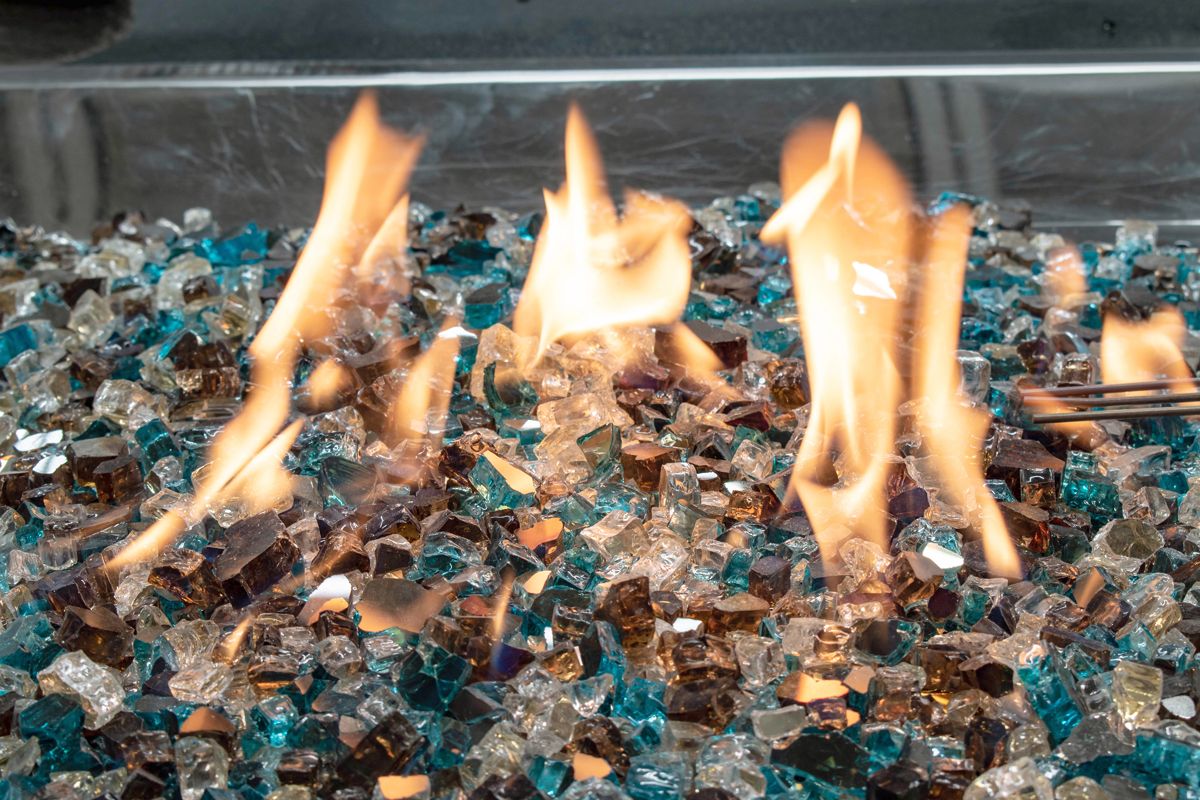 Enhance A Fire 0.50" 5 Lb. Brass Band Reflective Premium Mixed Fire Glass for Gas Fireplace, Electric Fireplace and Outdoor Gas Firepit
