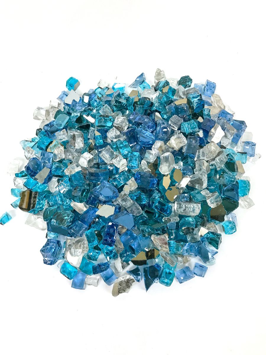 Enhance A Fire 0.50" 5 Lb. Calypso Reflective Premium Mixed Fire Glass for Gas Fireplace, Electric Fireplace and Outdoor Gas Firepit
