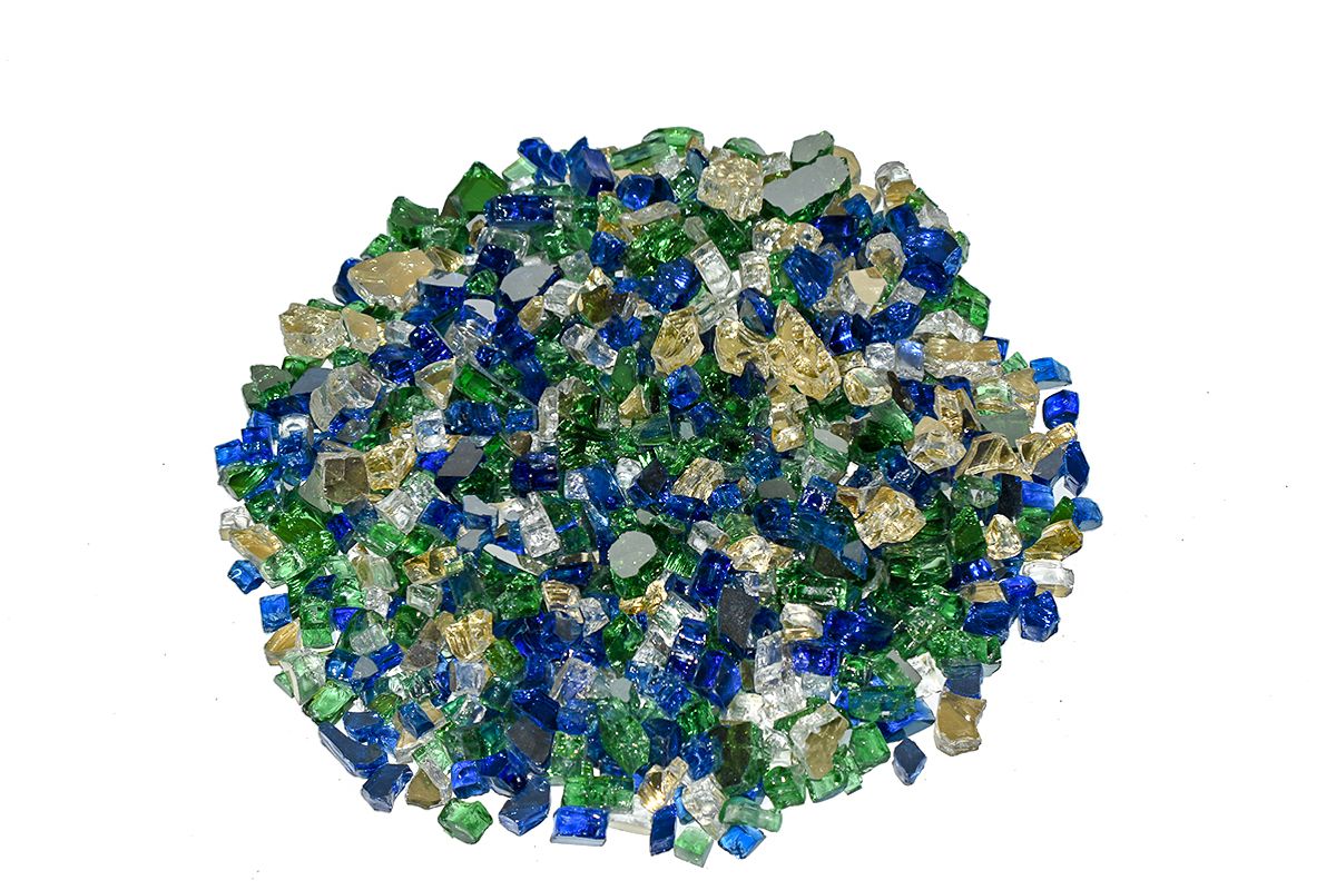 Enhance A Fire 0.50" 5 Lb. Opera Reflective Premium Mixed Fire Glass for Gas Fireplace, Electric Fireplace and Outdoor Gas Firepit