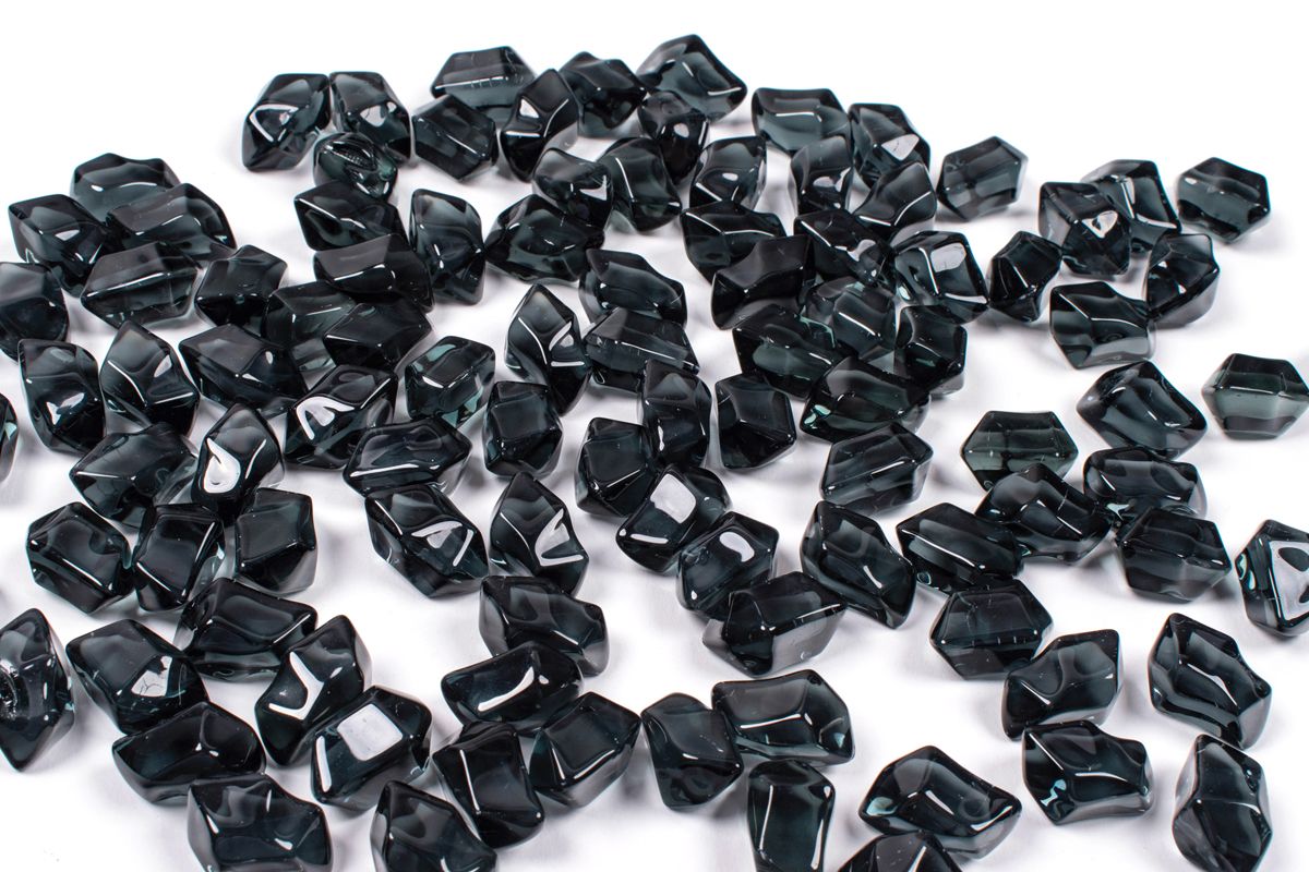 Enhance A Fire 0.75" 5 Lb. Diamond Onyx Luxury Hi-Temp Molded Crystal Fire Glass for Gas Fireplace, Electric Fireplace and Outdoor Gas Firepit