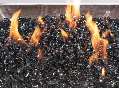 Enhance A Fire 0.75" 5 Lb. Diamond Onyx Luxury Hi-Temp Molded Crystal Fire Glass for Gas Fireplace, Electric Fireplace and Outdoor Gas Firepit