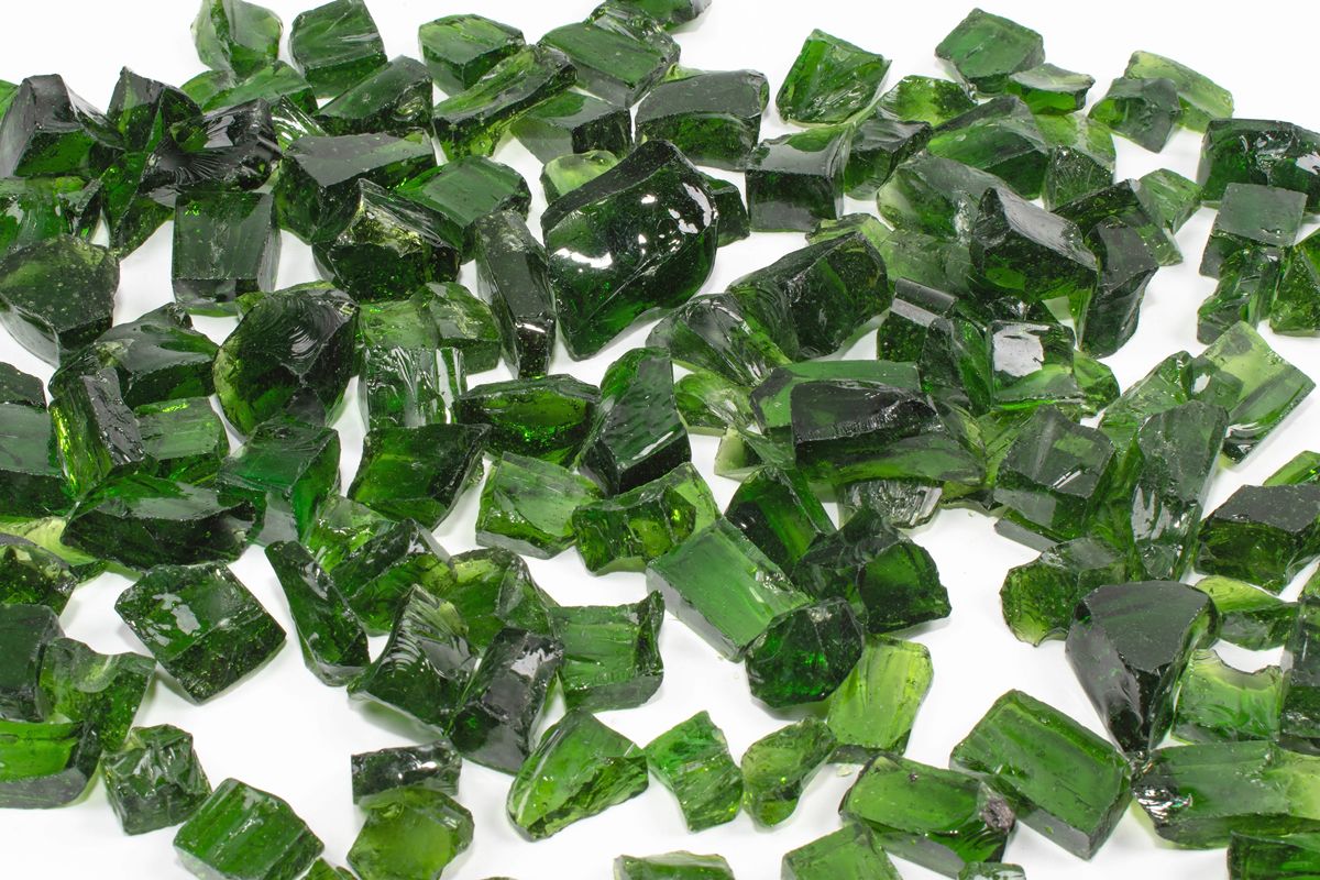 Enhance A Fire 0.75" 5 Lb. Emerald Recycled Crushed Fire Glass for Gas Fireplace, Electric Fireplace and Outdoor Gas Firepit