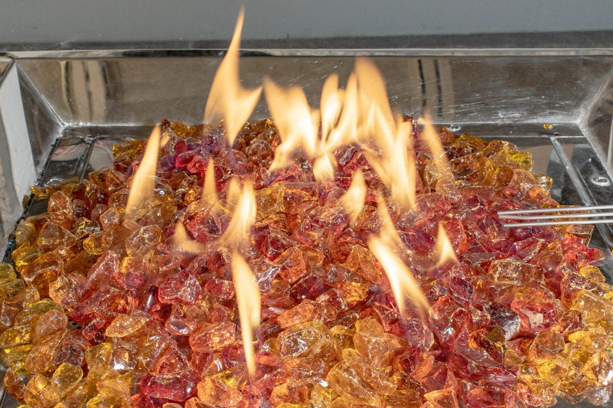 Enhance A Fire 0.75" 5 Lb. Persian Orange Recycled Crushed Fire Glass for Gas Fireplace, Electric Fireplace and Outdoor Gas Firepit