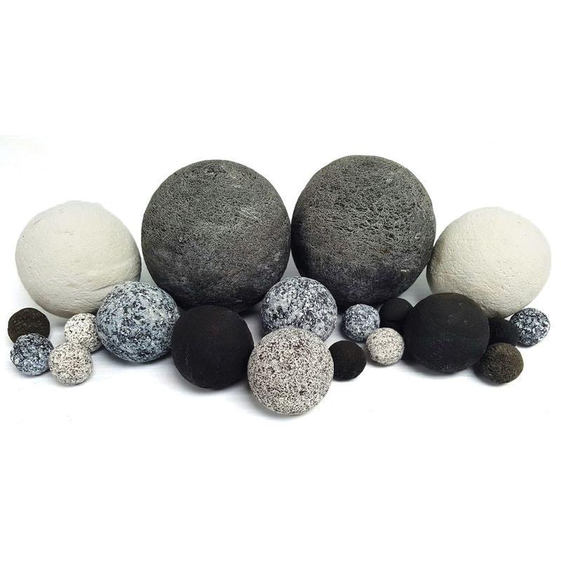 Enhance A Fire 1-4" 20-Piece 1.75 Lb. Grey Days Decorative Ceramic Fiber Ball Set for Gas Fireplace, Log Set and Firepit