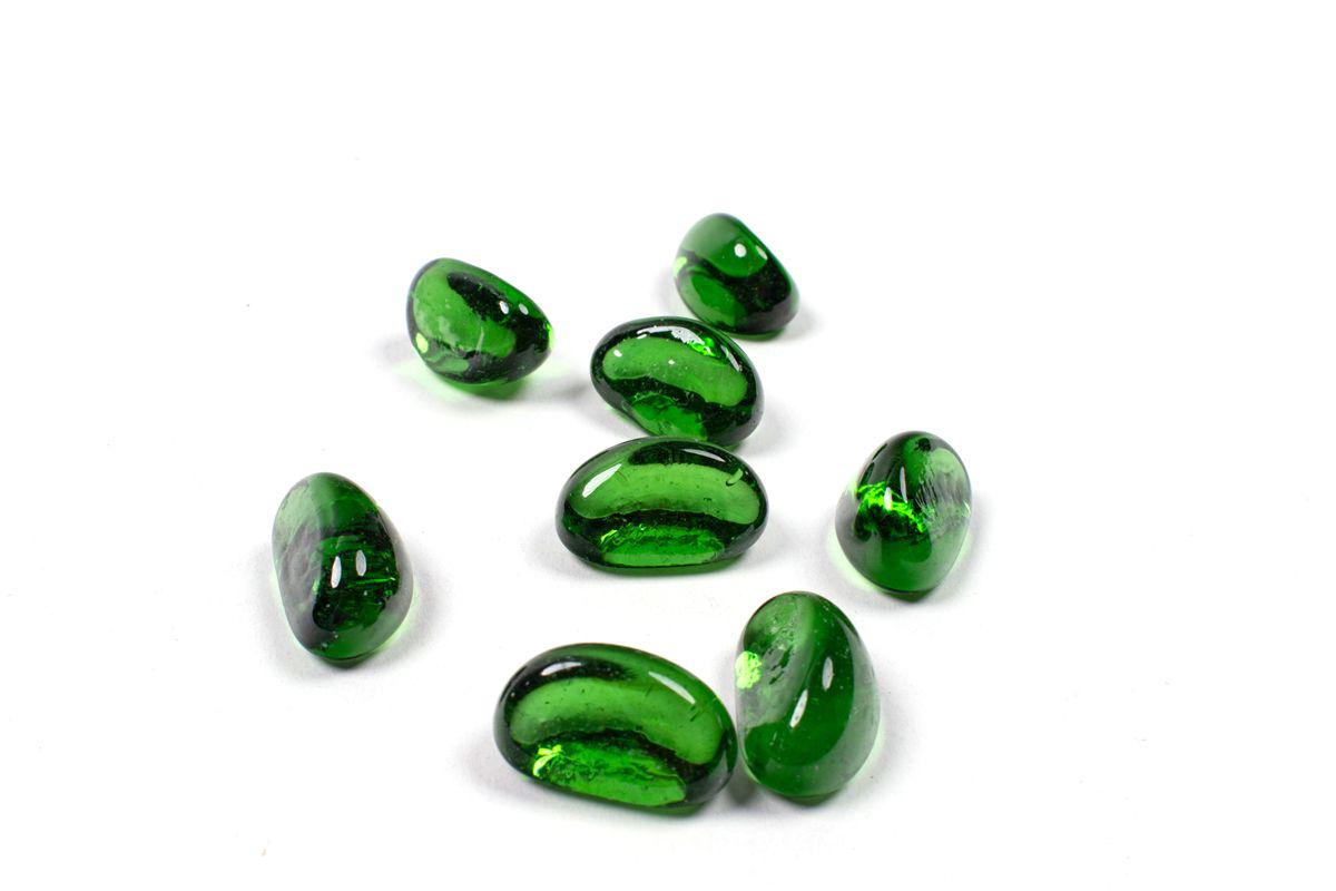 Enhance A Fire 1" 5 Lb. Emerald Jelly Bean Molded Glass for Gas Fireplace, Electric Fireplace and Outdoor Gas Firepit
