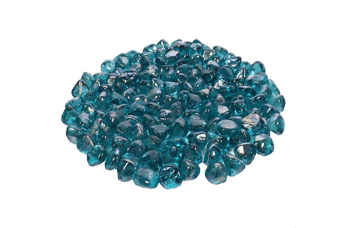 Enhance A Fire 1" 5 Lb. Madagascar Large Iridescent Diamond Fire Glass for Gas Fireplace, Electric Fireplace and Outdoor Gas Firepit
