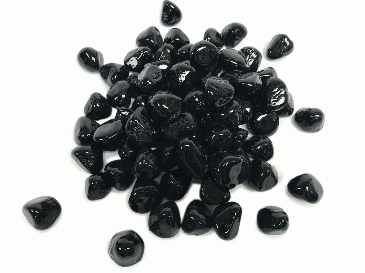 Enhance A Fire 1" 5 Lb. Onyx Black Large Iridescent Diamond Fire Glass for Gas Fireplace, Electric Fireplace and Outdoor Gas Firepit