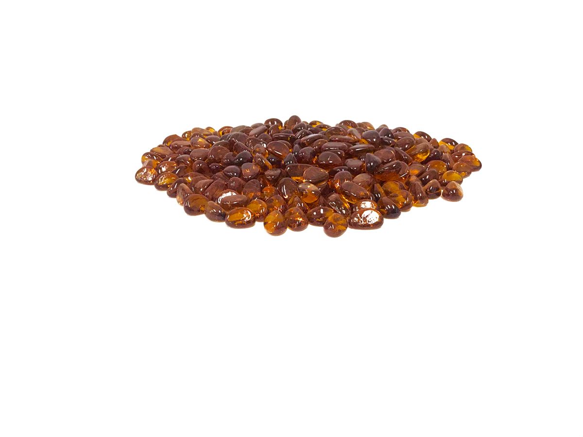 Enhance A Fire 1" 5 Lb. Persian Orange Jelly Bean Molded Glass for Gas Fireplace, Electric Fireplace and Outdoor Gas Firepit