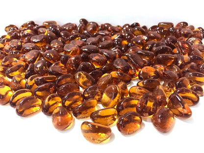 Enhance A Fire 1" 5 Lb. Persian Orange Jelly Bean Molded Glass for Gas Fireplace, Electric Fireplace and Outdoor Gas Firepit