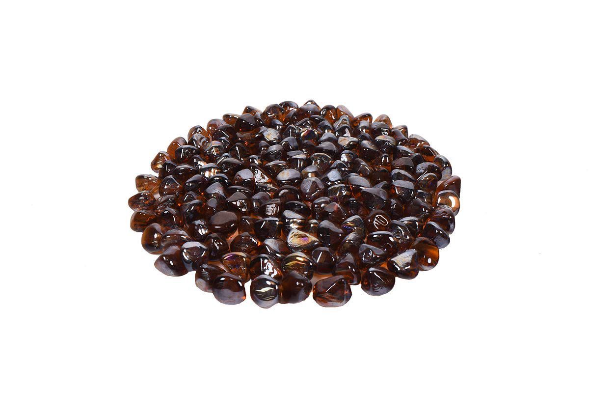 Enhance A Fire 1" 5 Lb. Rusty Iron Large Iridescent Diamond Fire Glass for Gas Fireplace, Electric Fireplace and Outdoor Gas Firepit