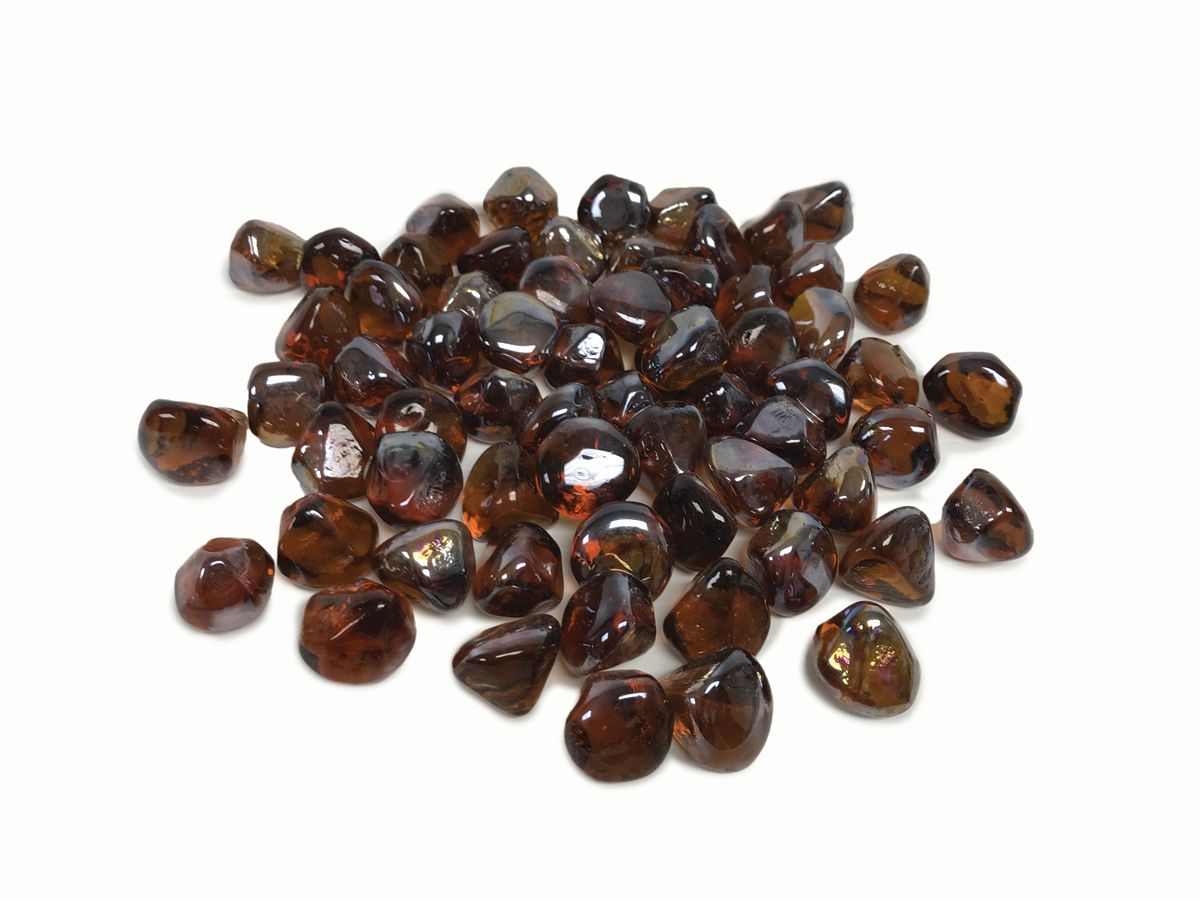Enhance A Fire 1" 5 Lb. Rusty Iron Large Iridescent Diamond Fire Glass for Gas Fireplace, Electric Fireplace and Outdoor Gas Firepit