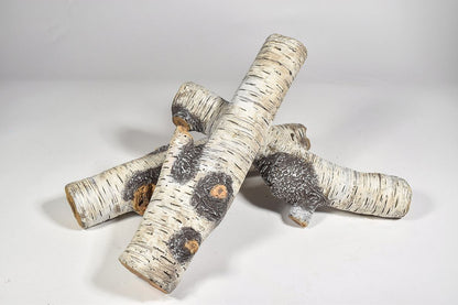 Enhance A Fire 13-14" 3-Piece Silver Birch Burncrete Branches for Gas Fireplace, Electric Fireplace and Outdoor Gas Firepit