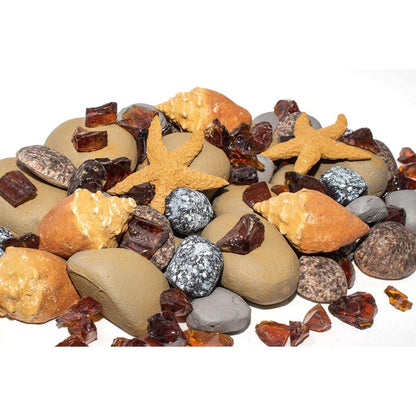 Enhance A Fire 1.78 Lb. Blue Whale Luxury Decorative Mixed Media Set for Gas Fireplace, Log Set and Firepit