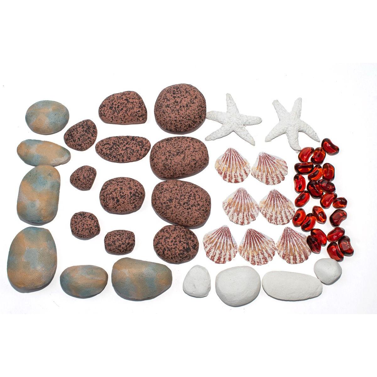 Enhance A Fire 1.78 Lb. Neptune Luxury Decorative Mixed Media Set for Gas Fireplace, Log Set and Firepit