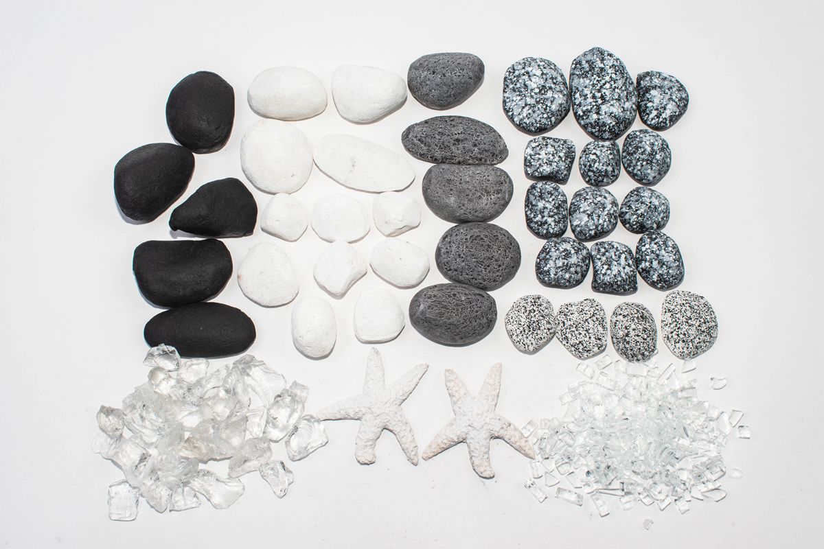 Enhance A Fire 1.78 Lb. Orka Luxury Decorative Mixed Media Set for Gas Fireplace, Log Set and Firepit