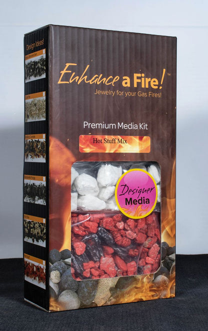 Enhance A Fire 1.86 Lb. Hot Stuff Luxury Mixed Media Ember Bed Kit for Indoor Vented Gas Logs and Fireplace