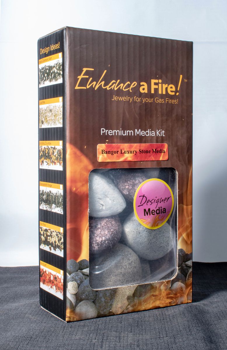 Enhance A Fire 25-Piece 1 Lb. Bangor Luxury Decorative Stone Set for Indoor Linear DV Gas Fireplace, Electric Fireplace and Outdoor Firepit