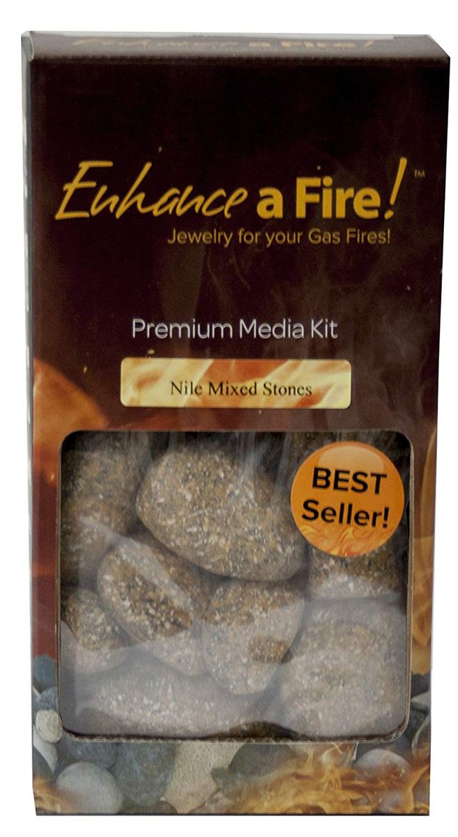 Enhance A Fire 25-Piece 1 Lb. Nile Premium Decorative Stone Set for Indoor Linear DV Gas Fireplace, Electric Fireplace and Outdoor Firepit