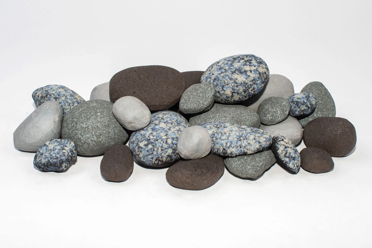 Enhance A Fire 25-Piece 1 Lb. Portland Luxury Decorative Stone Set for Indoor Linear DV Gas Fireplace, Electric Fireplace and Outdoor Firepit