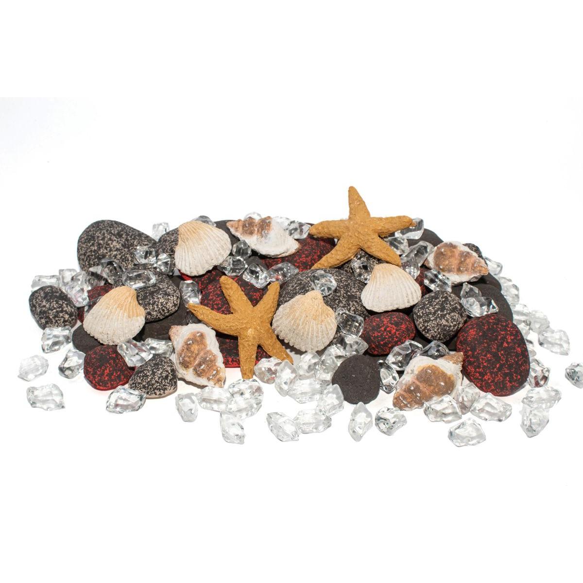 Enhance A Fire 2.13 Lb. Hidden Treasure Luxury Decorative Mixed Media Set for Gas Fireplace, Log Set and Firepit