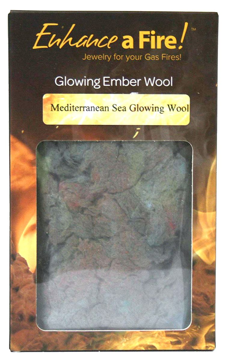 Enhance A Fire 2.4 Oz. Mediterranean Sea Glowing Wool for Indoor Vented Gas Logs and Fireplace