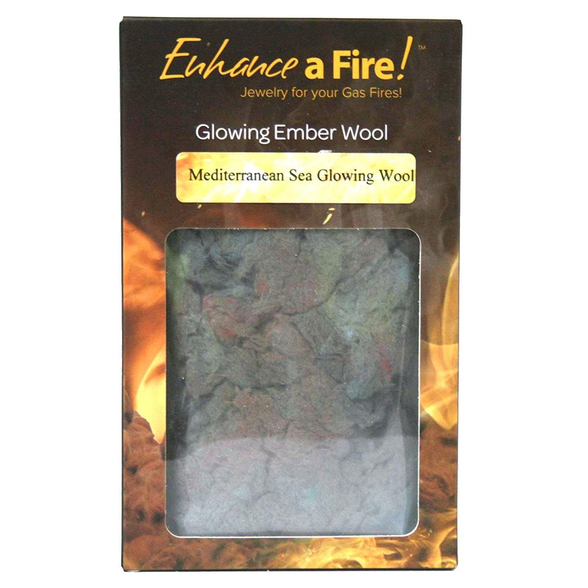 Enhance A Fire 2.4 Oz. Mediterranean Sea Glowing Wool for Indoor Vented Gas Logs and Fireplace