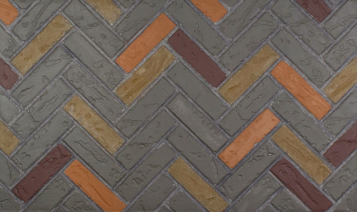 Enhance A Fire 36" x 22" 2-Piece Chardonnay Clinker Herringbone Horizontal Premium Fiber Brick Panels for Gas Fireplaces and Gas Log Conversions