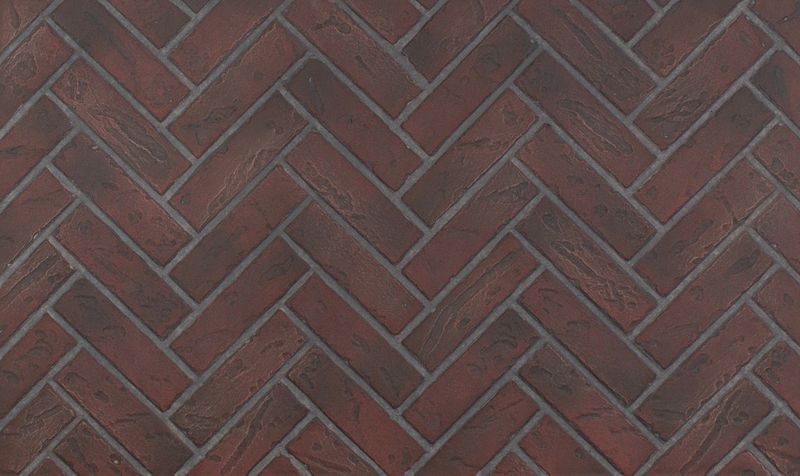 Enhance A Fire 36" x 22" 2-Piece Old Town Red Clinker Herringbone Horizontal Premium Fiber Brick Panels for Gas Fireplaces and Gas Log Conversions