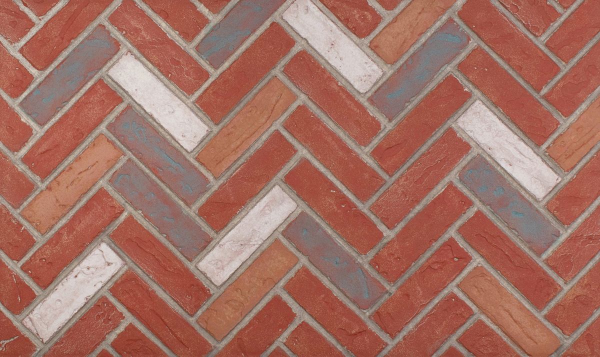 Enhance A Fire 36" x 22" 2-Piece Teal Deal Clinker Herringbone Horizontal Premium Fiber Brick Panels for Gas Fireplaces and Gas Log Conversions