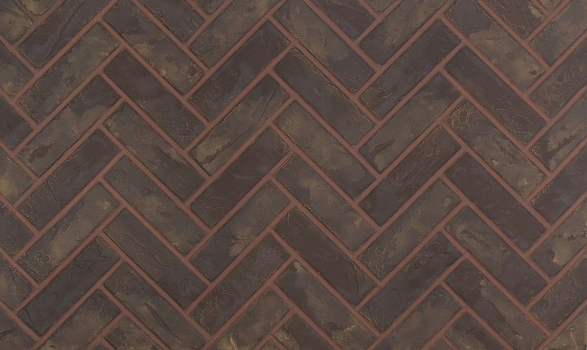 Enhance A Fire 36" x 22" 2-Piece Vintage Basket Clinker Herringbone Horizontal Premium Fiber Brick Panels for Gas Fireplaces and Gas Log Conversions