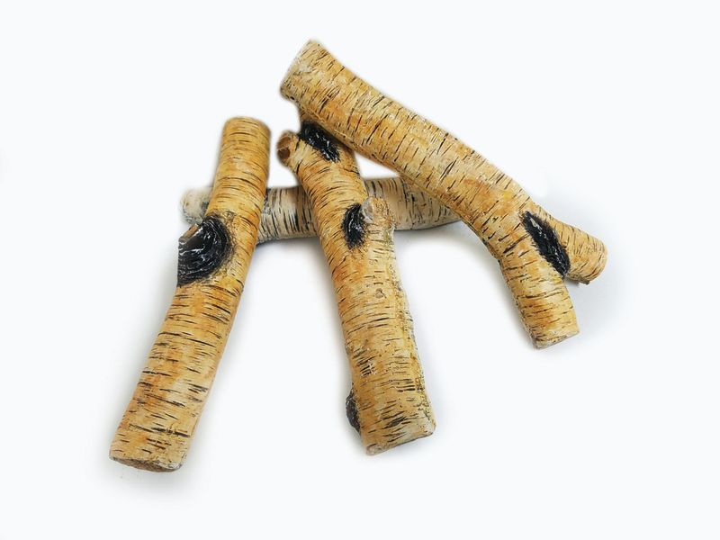 Enhance A Fire 9-11" 3-Piece Yellow Birch Burncrete Twigs for Gas Fireplace, Electric Fireplace and Outdoor Gas Firepit