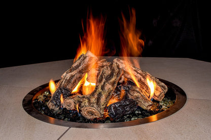 Enhance A Fire Designer Series 9" 10-Piece Battlefield Bark Burncrete Log Set for Gas Fire Pit