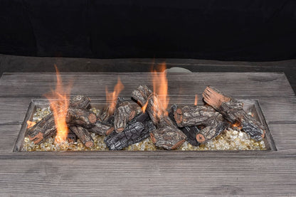 Enhance A Fire Designer Series 9" 10-Piece Central Park Bark Burncrete Log Set for Gas Fire Pit