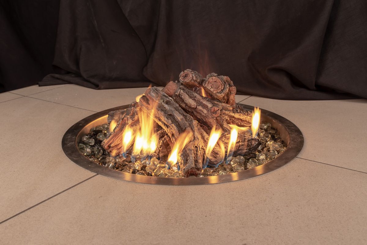 Enhance A Fire Designer Series 9" 10-Piece English Elm Bark Burncrete Log Set for Gas Fire Pit
