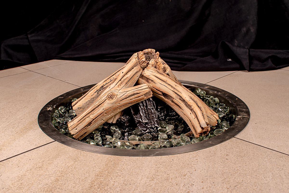 Enhance A Fire Designer Series 9" 10-Piece Gulf Shores Driftwood Burncrete Log Set for Gas Fire Pit