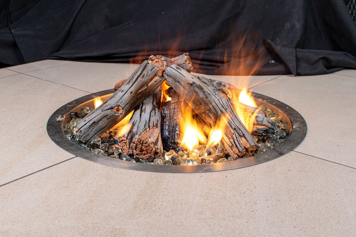 Enhance A Fire Designer Series 9" 10-Piece Riverbed Driftwood Burncrete Log Set for Gas Fire Pit