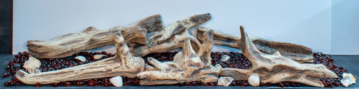 Enhance A Fire Gulf Shores Driftwood Log Kit 5 for Linear Fireplace
