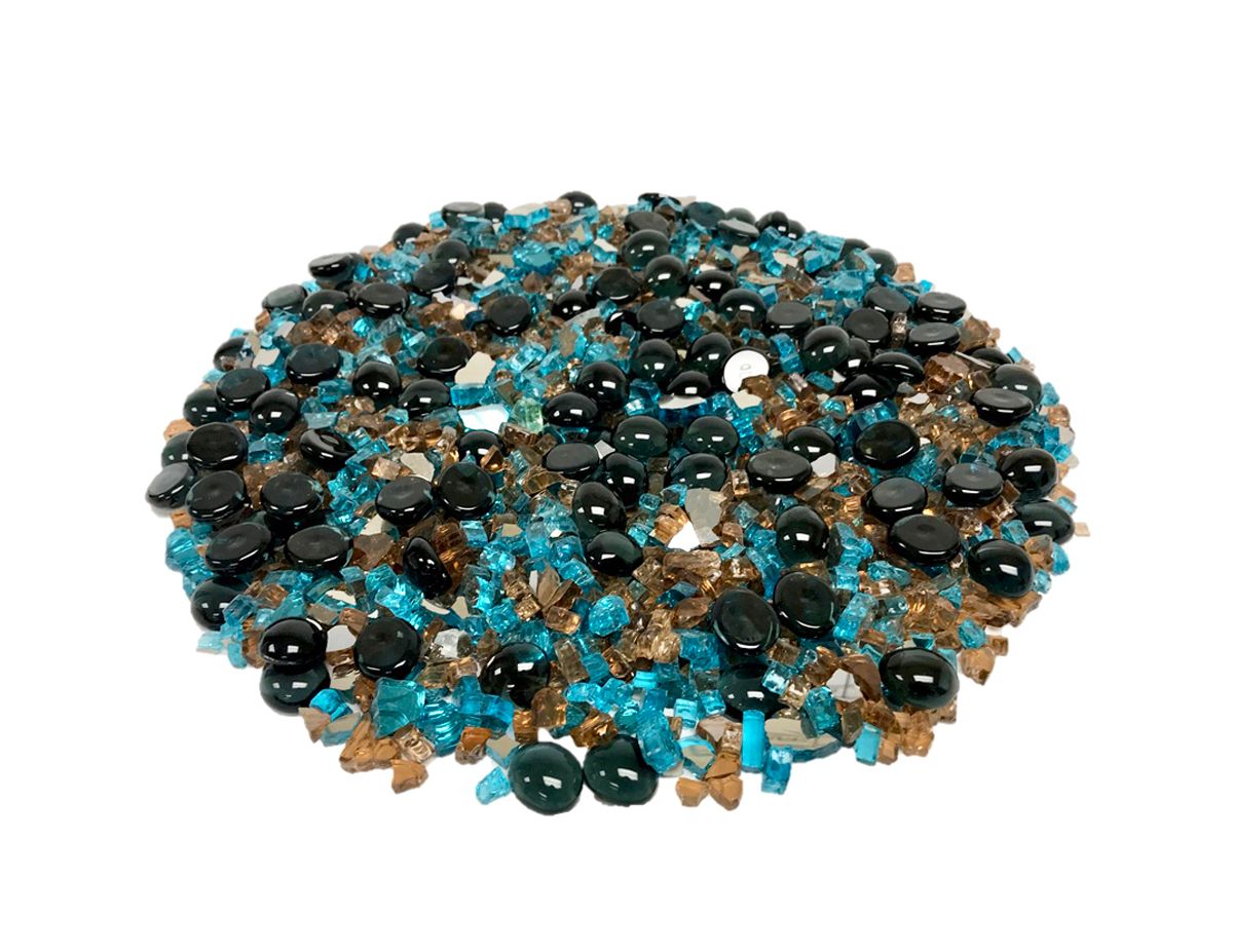 Enhance A Fire Kaleidoscope 5 Lb. Brown Beach Luxury Mixed Fire Glass for Gas Fireplace, Electric Fireplace and Outdoor Gas Firepit