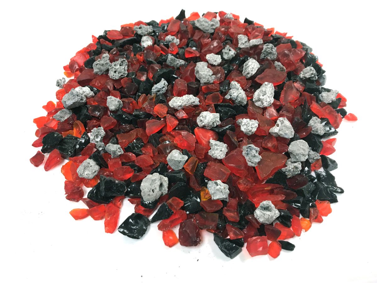 Enhance A Fire Kaleidoscope 5 Lb. Raging Fire Luxury Mixed Fire Glass for Gas Fireplace, Electric Fireplace and Outdoor Gas Firepit