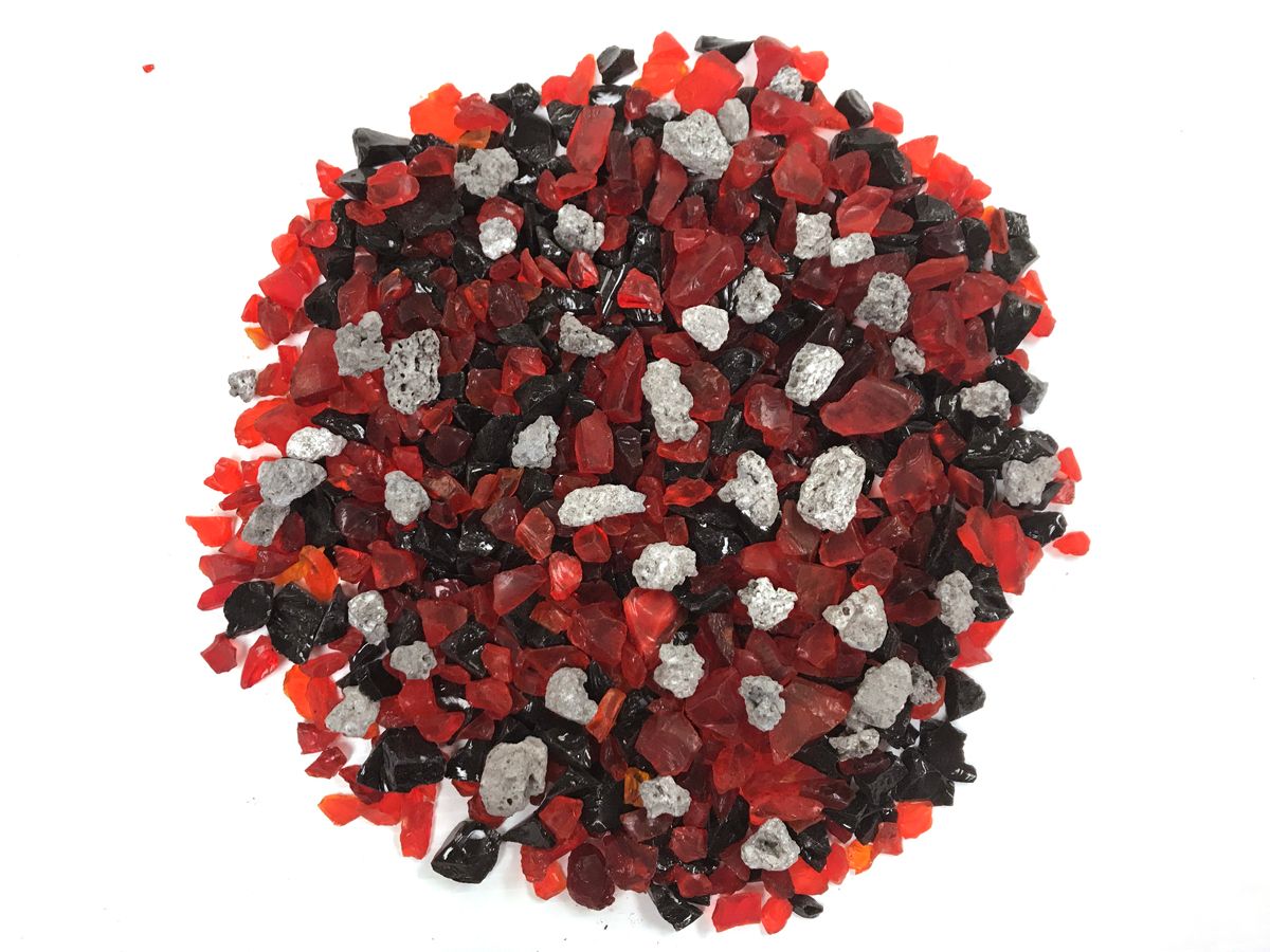 Enhance A Fire Kaleidoscope 5 Lb. Raging Fire Luxury Mixed Fire Glass for Gas Fireplace, Electric Fireplace and Outdoor Gas Firepit