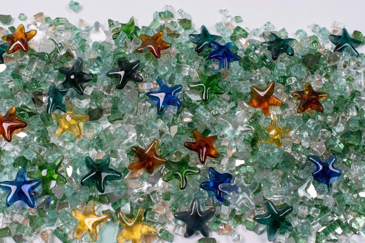 Enhance A Fire Kaleidoscope 5 Lb. Surf Luxury Mixed Fire Glass for Gas Fireplace, Electric Fireplace and Outdoor Gas Firepit