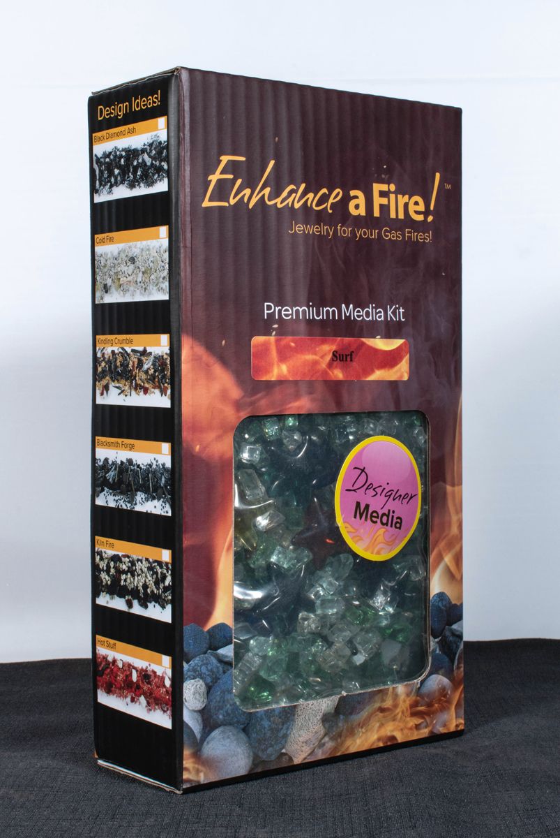 Enhance A Fire Kaleidoscope 5 Lb. Surf Luxury Mixed Fire Glass for Gas Fireplace, Electric Fireplace and Outdoor Gas Firepit