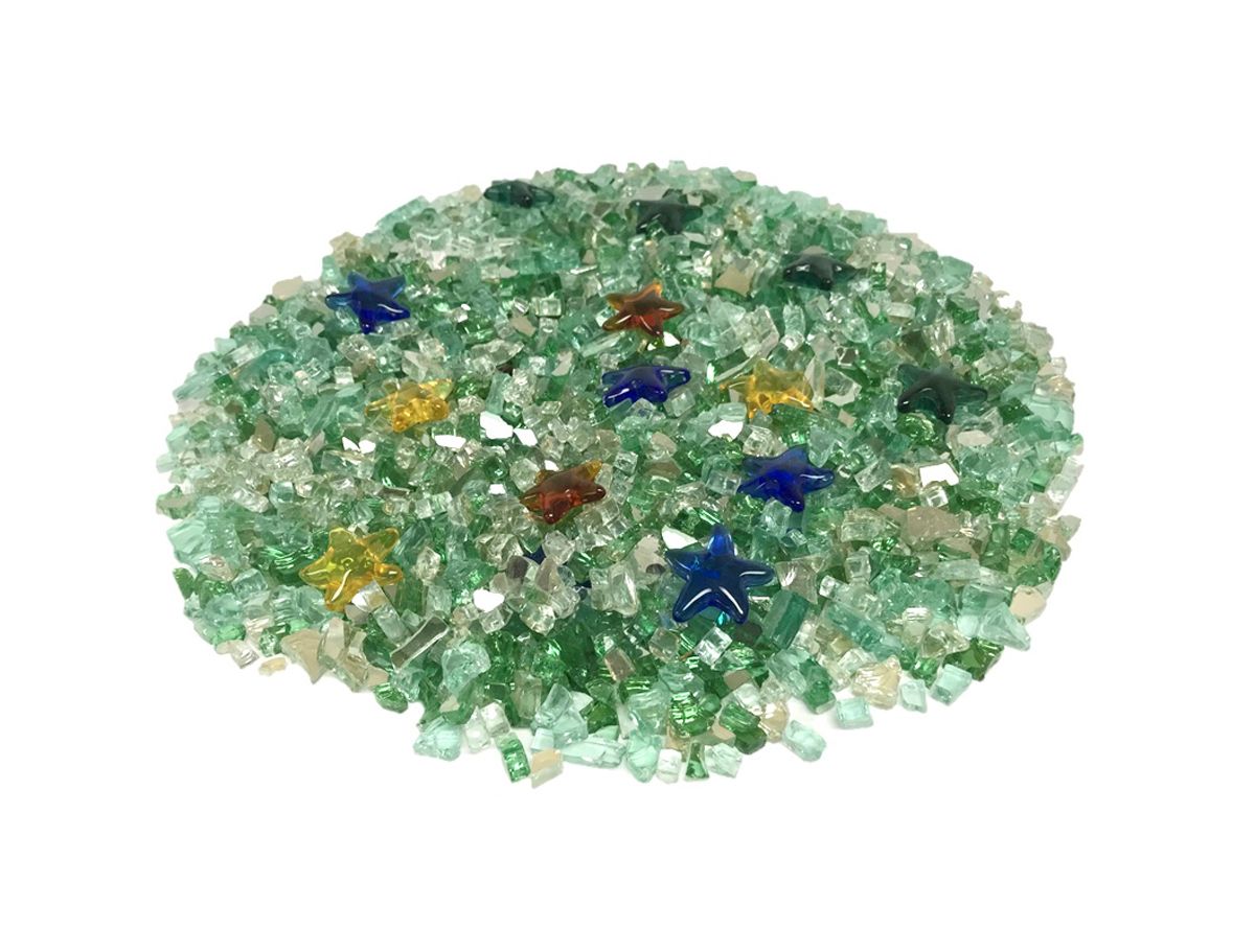 Enhance A Fire Kaleidoscope 5 Lb. Surf Luxury Mixed Fire Glass for Gas Fireplace, Electric Fireplace and Outdoor Gas Firepit