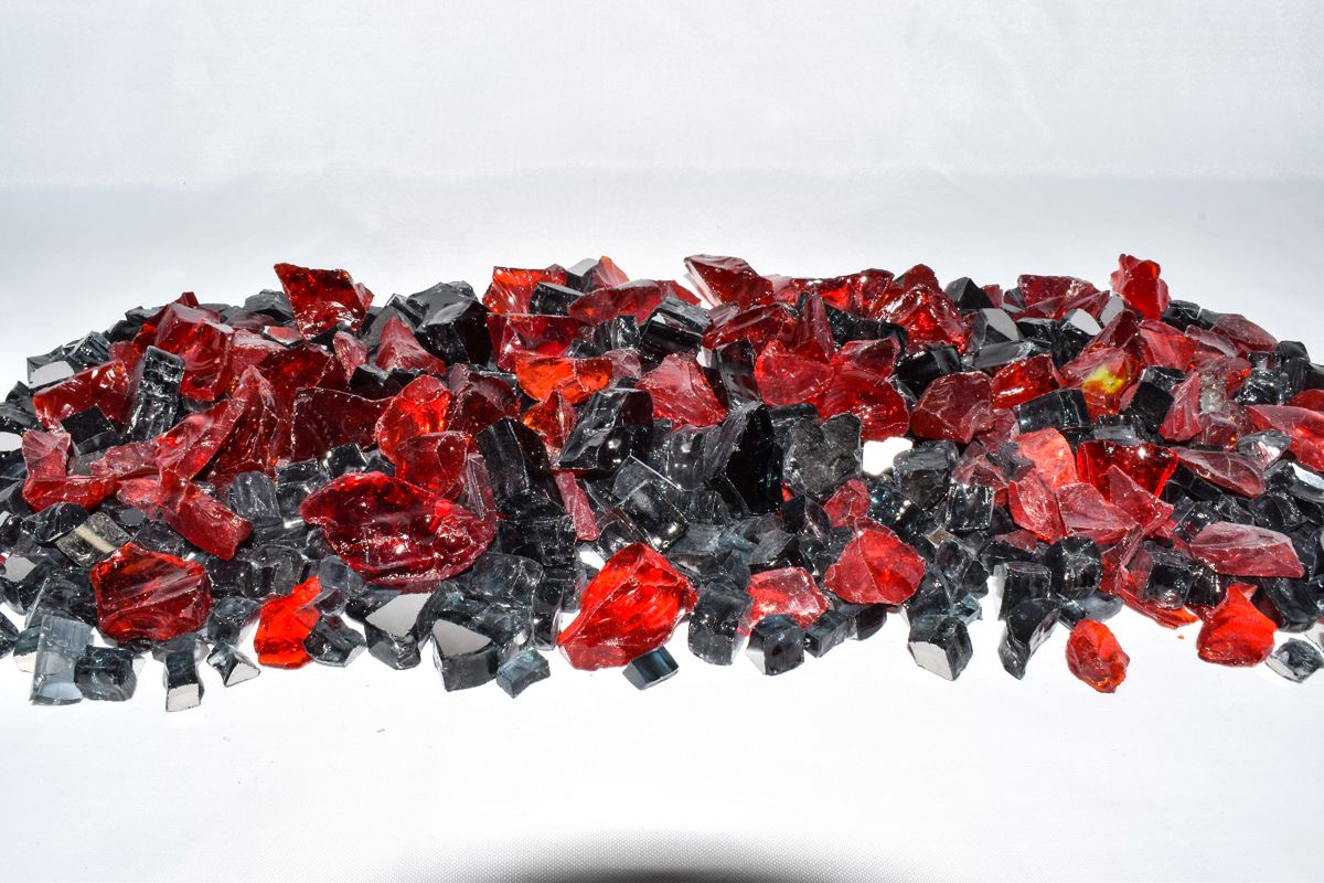Enhance A Fire Luxury Designer 0.50-1" 5 Lb. Black Reflective Mixed Fire Glass for Gas Fireplace, Electric Fireplace and Outdoor Gas Firepit