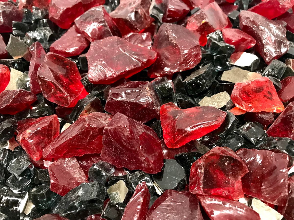 Enhance A Fire Luxury Designer 0.50-1" 5 Lb. Black Reflective Mixed Fire Glass for Gas Fireplace, Electric Fireplace and Outdoor Gas Firepit