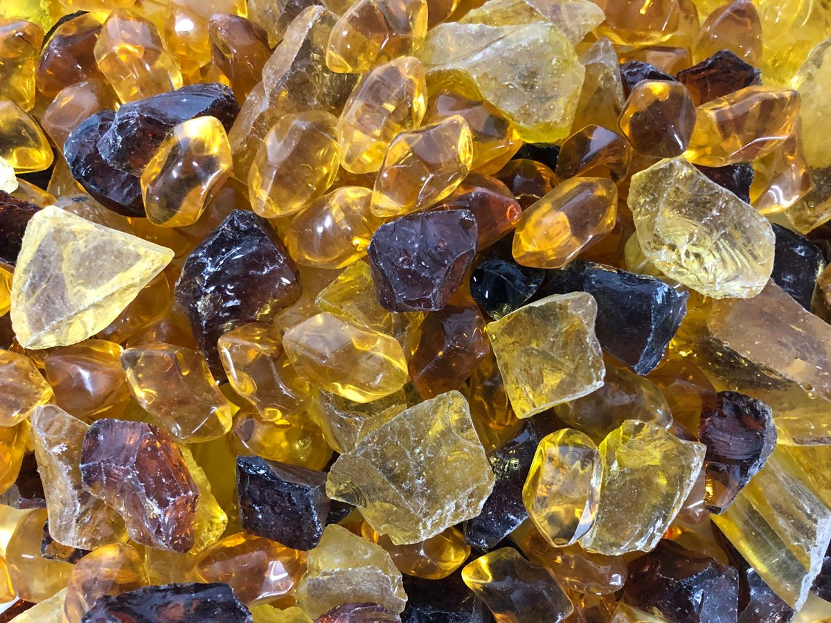 Enhance A Fire Luxury Designer 0.50-1" 5 Lb. Kentucky Bourbon Mixed Fire Glass for Gas Fireplace, Electric Fireplace and Outdoor Gas Firepit