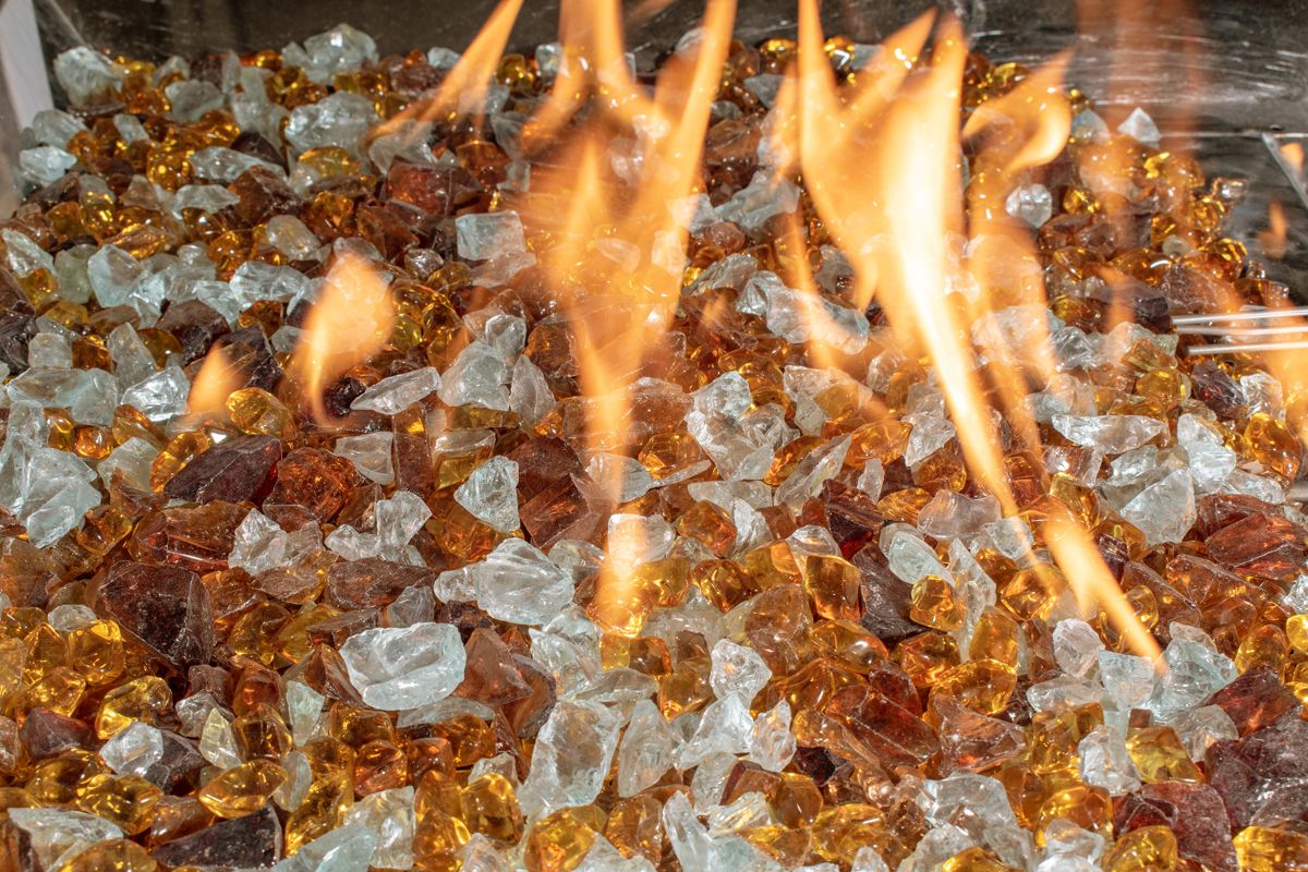 Enhance A Fire Luxury Designer 0.50-1" 5 Lb. Tropicana Mixed Fire Glass for Gas Fireplace, Electric Fireplace and Outdoor Gas Firepit