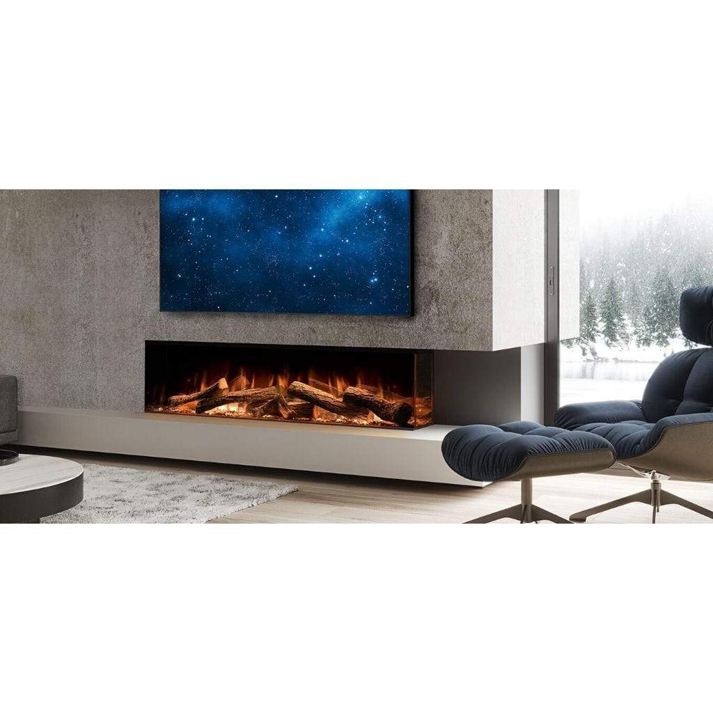 European Home 60" Linnea 3-Sided Built-In Electric Fireplace with Halo Burner Technology